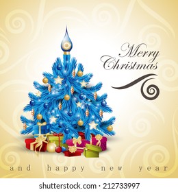 Christmas Tree Background - Vector Illustration, Graphic Design Editable For Your Design