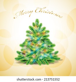 Christmas Tree Background - Vector Illustration, Graphic Design Editable For Your Design
