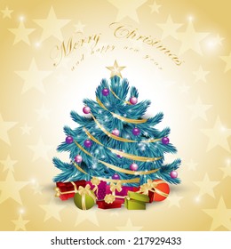 Christmas Tree Background - Vector Illustration, Graphic Design Editable For Your Design