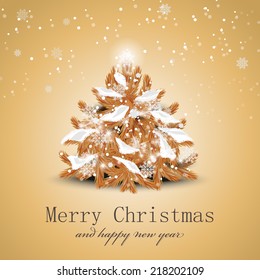 Christmas Tree Background - Vector Illustration, Graphic Design Editable For Your Design