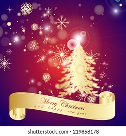 Christmas Tree Background - Vector Illustration, Graphic Design Editable For Your Design 