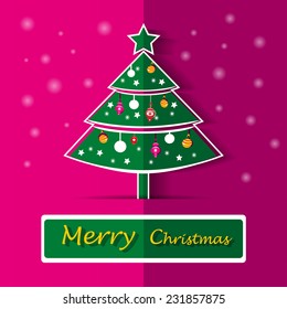 Christmas tree background, vector illustration
