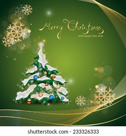 Christmas Tree Background - Vector Illustration, Graphic Design Editable For Your Design