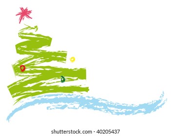 Christmas tree background, vector illustration