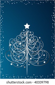 Christmas tree background, vector illustration