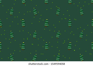 Christmas tree background with yellow light, illustration with christmas tree for your Gift pattern, poster, background, products, presentation, dot background, shirt pattern or website.