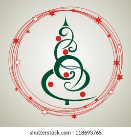 Christmas tree background.Vector Illustration