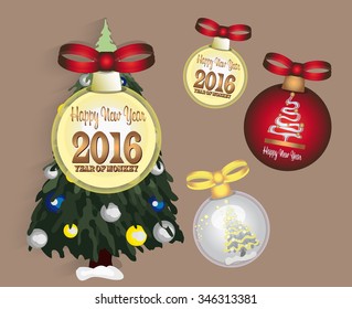 Christmas tree and christmas ball