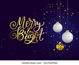 Balón de árbol de navidad adorno de oro blanco 3d, presentación en baudible de juguete de Navidad, tarjeta vectorial de renderización de bombilla de bomba de Año Nuevo