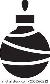Christmas Tree Ball Black Icon. Vector Illustration. x-mas Symbol. Logo. Isolated Pictogram
