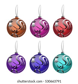 Christmas tree ball with a cock