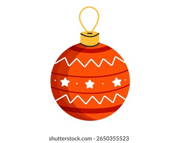 Christmas  tree ball. Christmas tree decorations. Vector illustration on isolated white background