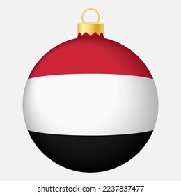 Christmas tree ball with Egypt flag. Icon for Christmas holiday