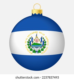 Christmas tree ball with El Salvador flag. Icon for Christmas holiday