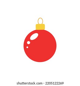 Christmas tree ball. Flat vector illustration.