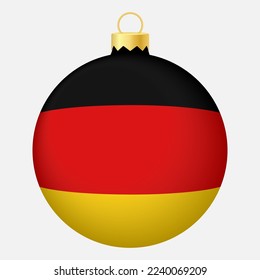 Christmas tree ball with Germany flag. Icon for Christmas holiday