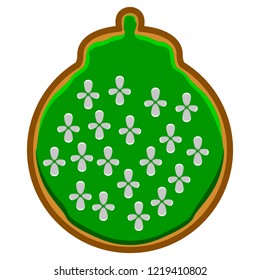 Christmas tree ball gingerbread cookie. Vector illustration design