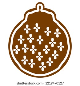 Christmas tree ball gingerbread cookie. Vector illustration design