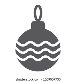 Christmas tree ball glyph icon, xmas and decoration, bauble sign, vector graphics, a solid pattern on a white background, eps 10.