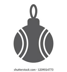 Christmas tree ball glyph icon, xmas and decoration, bauble sign, vector graphics, a solid pattern on a white background, eps 10.