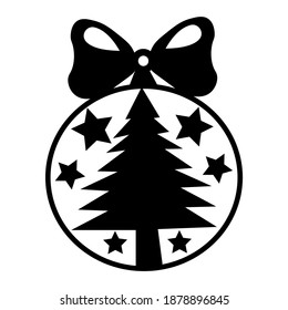 Icono de bola de árbol de Navidad. Ilustración vectorial en baudible.