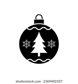 Christmas tree with ball icon design. isolated on white background. vector illustration