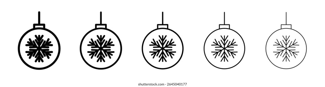 Christmas tree ball icon filled flat sign concept for web design.