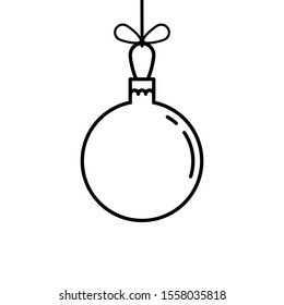 Christmas tree ball icon line symbol vector illustration