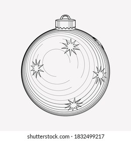 Weihnachtsbaum-Symbol-Linie Element. Vektorgrafik der Weihnachtsbaumkugel-Ikone einzeln auf sauberem Hintergrund für Ihr Logo für Ihre Web-App.