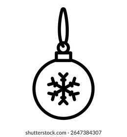 Christmas tree ball icon outline set sign