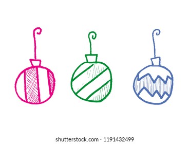 Christmas tree ball icon set