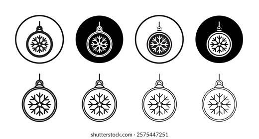 Christmas tree ball icon Thin line art collection