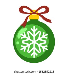 christmas tree ball isolated flat vector icon