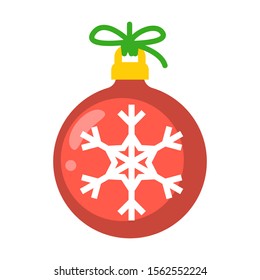 christmas tree ball isolated flat vector icon