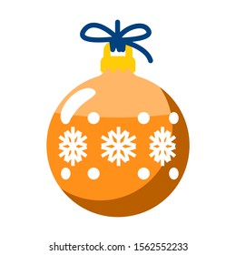 christmas tree ball isolated flat vector icon