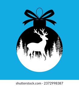 Balón de árbol de Navidad, una pelota aislada. Feliz Navidad. Carácter de Año Nuevo. Para diseño web, impresión, vector.