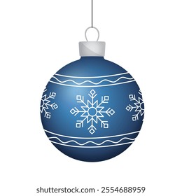 Christmas tree ball isolated on a white background.  Suitable for winter and New Year themes. Vector illustration. It can be used in web design, advertising, and social media.