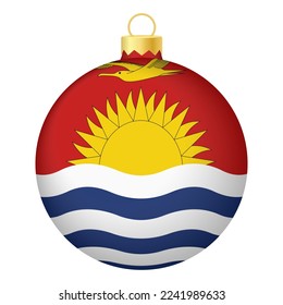 Christmas tree ball with Kiribati flag. Icon for Christmas holiday