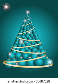 Christmas tree ball on decorative abstraction background