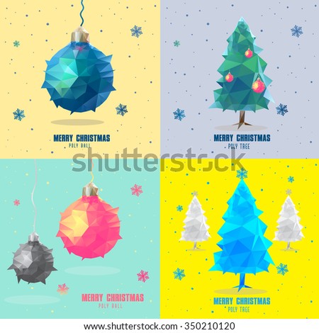 Christmas tree ball polygonal design