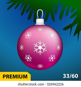 Christmas tree ball shaped toy icon - includes mesh fill
