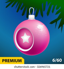 Christmas tree ball shaped toy icon - includes mesh fill
