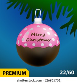 Christmas tree ball shaped toy icon - includes mesh fill