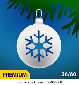 Christmas tree ball shaped toy icon - includes mesh fill