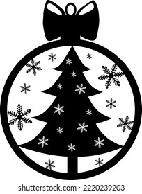 Christmas Tree Ball silhouette vector illustration