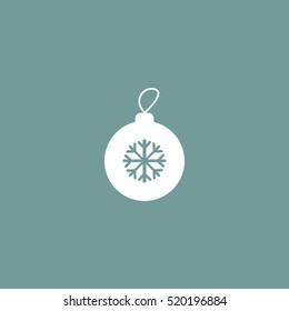 Christmas tree ball with snowflake vector icon illustration, can be used for web and mobile design 