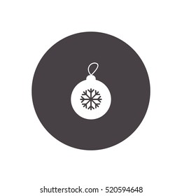 Christmas tree ball with snowflake vector icon illustration, can be used for web and mobile design 