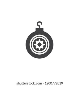Christmas tree ball with star vector icon. filled flat sign for mobile concept and web design. simple solid icon. Symbol, logo illustration. Pixel perfect vector graphics