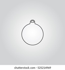Christmas tree ball toy outline icon illustration vector, can be used for web and mobile design