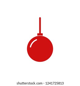 Christmas tree ball vector icon